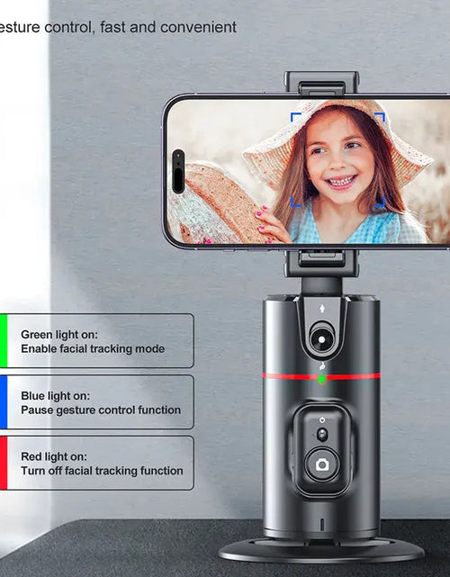 Load image into Gallery viewer, P02 Auto Face Tracking Stand 360 Rotation Phone Holder Desktop Tracking Gimbal Stabilizer Tripod for Live Vlogging Video

