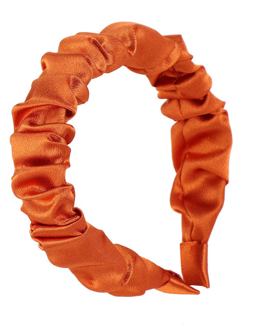 Load image into Gallery viewer, Multi color retro solid satin pleated hair compression headband
