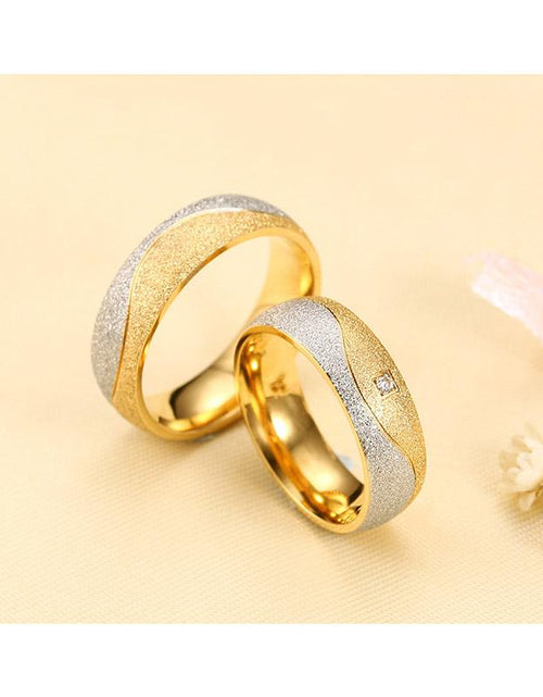 Load image into Gallery viewer, Vnox couple engagement ring for women men sand blasted
