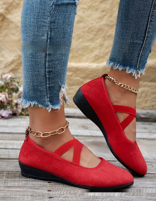 Load image into Gallery viewer, Elastic Band Platform Wedge Pumps – 6 Colors EU 35–43
