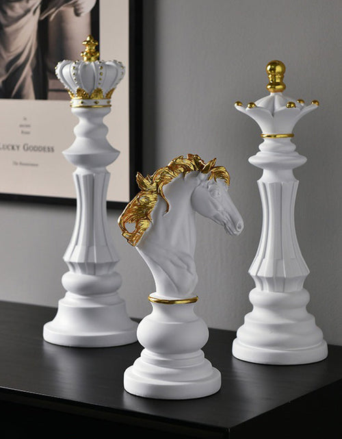 Load image into Gallery viewer, Chess resin ornaments wine cabinets kings queens warhorses chess pieces chessboards home decor
