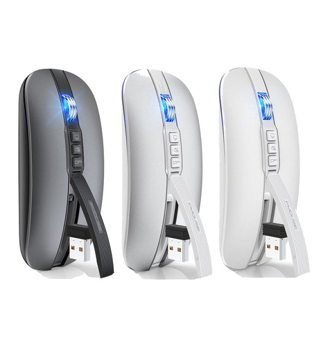 Wireless Mouse Bluetooth Dual Mode 2.4G/BT5.1 Silent Mouse 2400DPI PC Notebook Business Office
