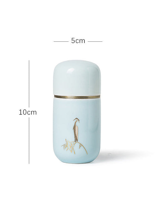 Load image into Gallery viewer, Ceramic Tea Jar Japanese Travel Mini Tea Storage Box Vintage Jar Green Tea Storage Containers
