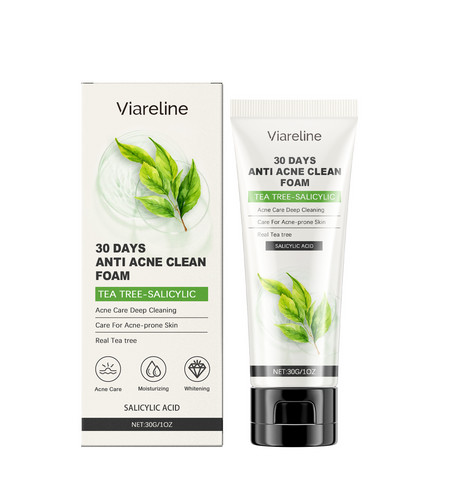 Viareline Salicylic Acid Cleanser Gently Cleanses Face, Refreshing Oil Control, Delicate Pores, Moisturizing And Brightening