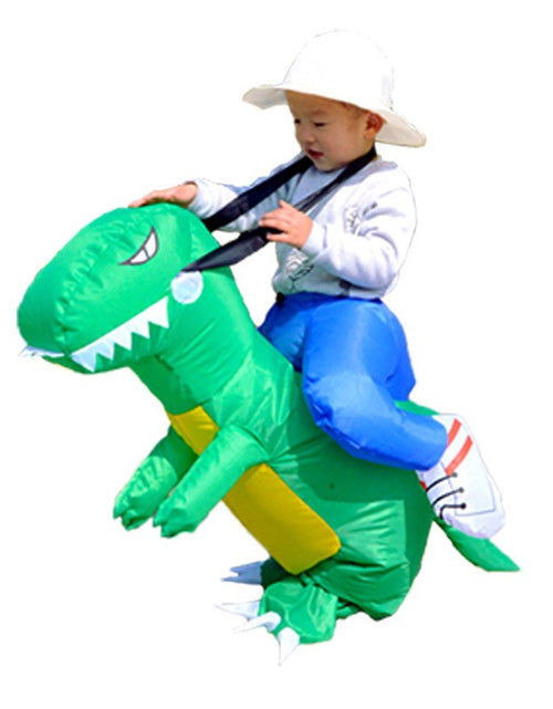 Load image into Gallery viewer, Hot Kids Adult Inflatable Funny Cute Cartoon Dinosaur Rider Festival Halloween Dress Party Costume
