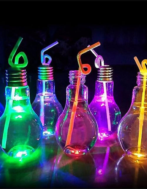 Load image into Gallery viewer, Light Bulb Fruit Juice Bottles Portable Cute Juicer Milk Water Bottle Colorful Drink-ware
