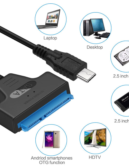 Load image into Gallery viewer, Type-C to SATA 2.5-inch portable hard drive converter with easy drive cable
