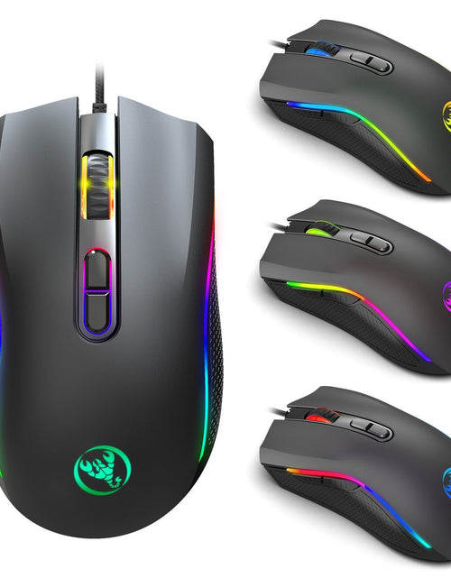 Load image into Gallery viewer, Computer gaming mouse e-sports internet cafe RGB luminous mouse MOUSE e-sports chicken eating wired mouse
