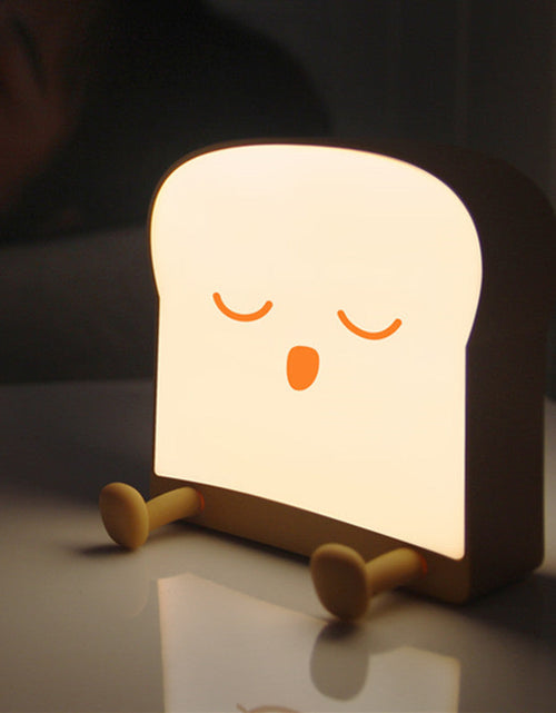 Load image into Gallery viewer, Toast Bread Night Light USB Charging Pat Timing Light Single-Sided Light-Emitting Square Bread Shape Bedside Lamp
