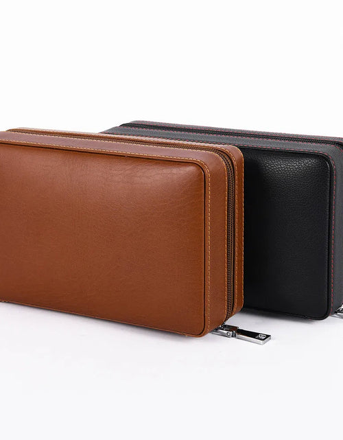 Load image into Gallery viewer, Cigar box portable zipper bag four pack mellow and moisturizing smoking accessories cedar wood gift box travel companion
