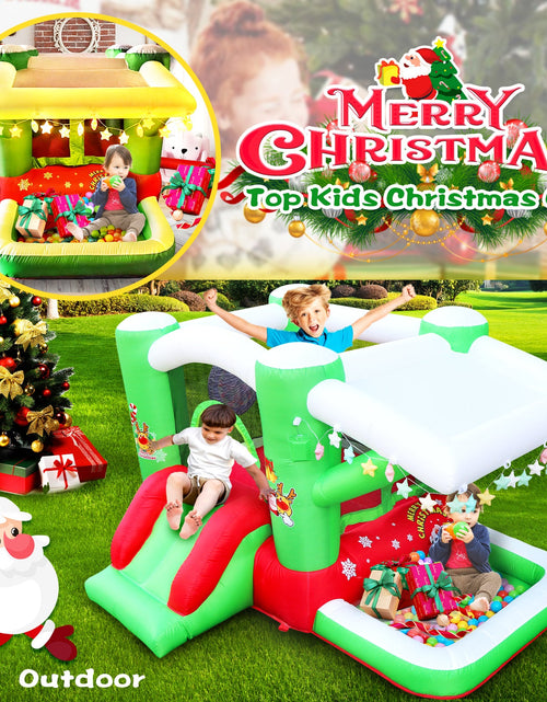 Load image into Gallery viewer, Christmas Jump 'n Slide Inflatable Bouncer for Kids Complete Setup with Blower - 80" x 91" Play Area - 55" Tall
