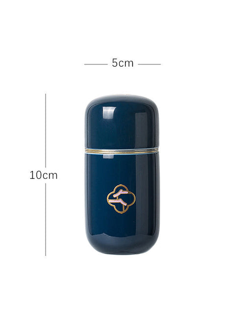 Load image into Gallery viewer, Ceramic Tea Jar Japanese Travel Mini Tea Storage Box Vintage Jar Green Tea Storage Containers
