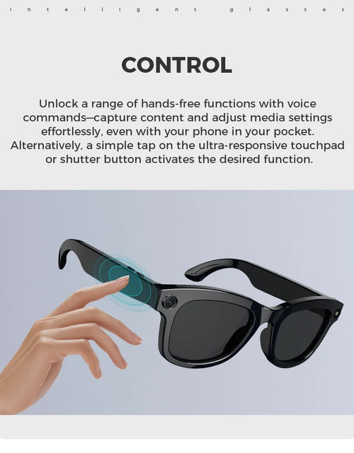 Load image into Gallery viewer, Bluetooth AI shooting glasses Bluetooth call voice assistant real-time translation 5-megapixel shooting stabilization
