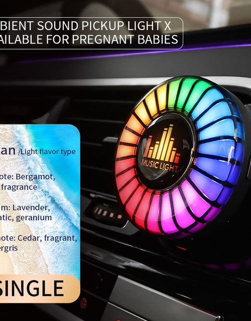 Load image into Gallery viewer, Car aromatherapy air outlet atmosphere light Car sound pickup light Car perfume voice-controlled rhythm light
