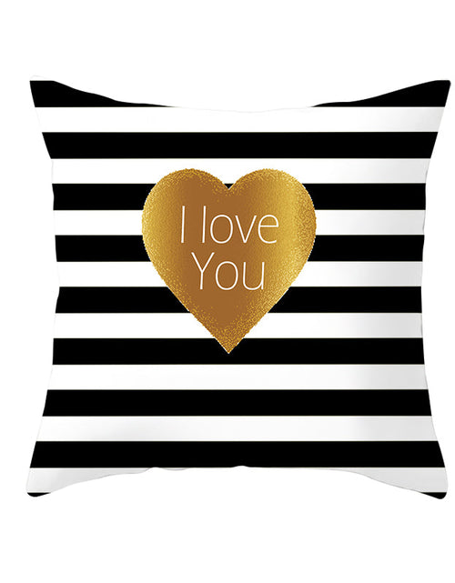 Load image into Gallery viewer, Black White Heart Cushion Cover Arrow I Love You Letters Happy Valentine Pillow Covers Gifts for Couples Valentine's Decoration
