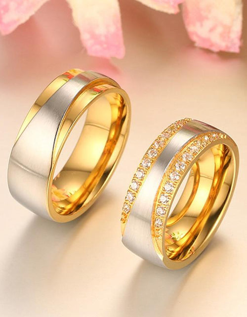 Load image into Gallery viewer, Vnox Wedding Rings for Women Men Promise Lover Valentine's Day Gift
