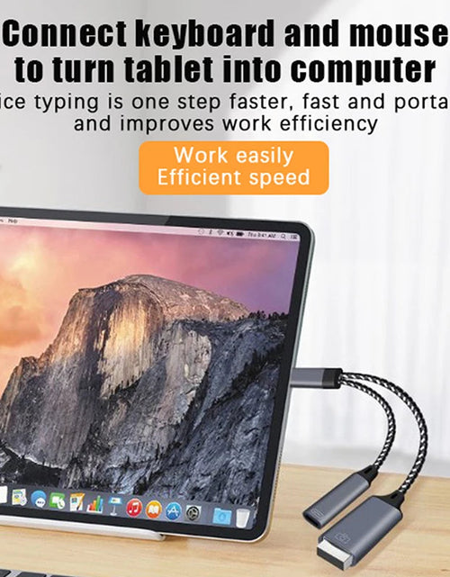Load image into Gallery viewer, USB C OTG Cable Phone Adapter 2 In 1 Type C To USB A Adapter With PD Charging Port For Phone Laptop Tablet
