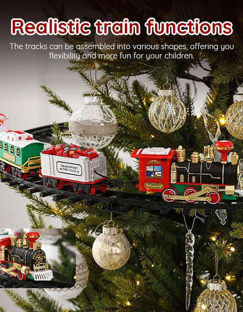 Load image into Gallery viewer, 2025 Christmas Train &amp; Tree Decor Set - Track Train with Music, Santa Theme, Kids Gift
