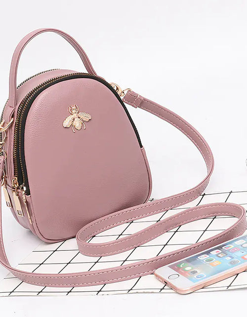 Load image into Gallery viewer, Mini Bee Shoulder Bag - Vintage PU Leather Crossbody

