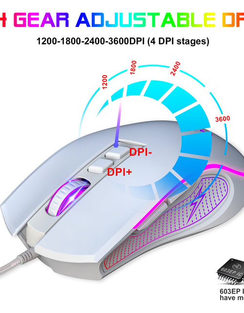 Load image into Gallery viewer, X100 wired gaming mouse with colorful glowing e-sports office mouse adjustable 3600dpi
