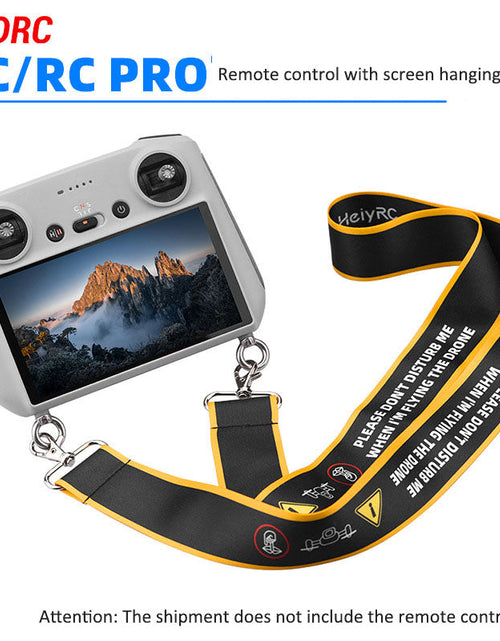 Load image into Gallery viewer, Neck strap with DJI RC remote control safety slogan (DJI Mini 3 Pro drone) Hanging accessories
