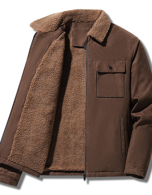 Load image into Gallery viewer, Suede and Velvet Thick Jacket for Middle aged and Elderly Men
