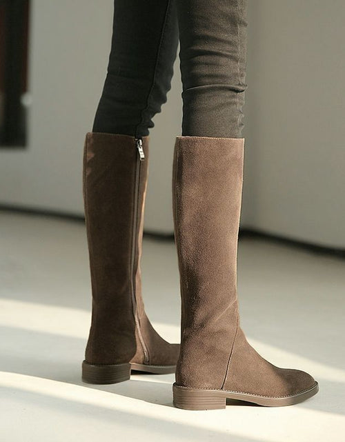 Load image into Gallery viewer, Women’s Long Martin Suede Boots | Solid Color Winter Fashion Boots
