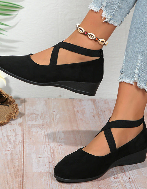 Load image into Gallery viewer, Elastic Band Platform Wedge Pumps – 6 Colors EU 35–43
