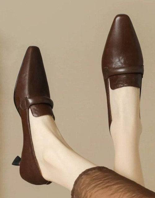 Load image into Gallery viewer, Women's Retro French Kitten Heel Mules – Pointed Toe Slip-On Shoes
