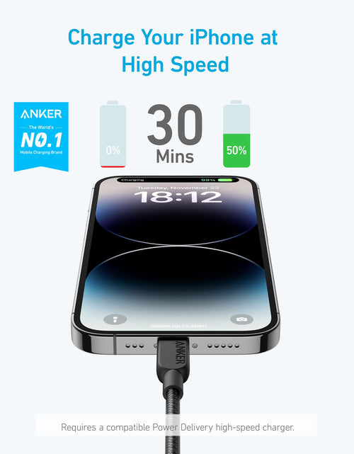 Load image into Gallery viewer, Anker <b>310</b> USB-C to Lightning Cable (6 ft, 2-Pack)
