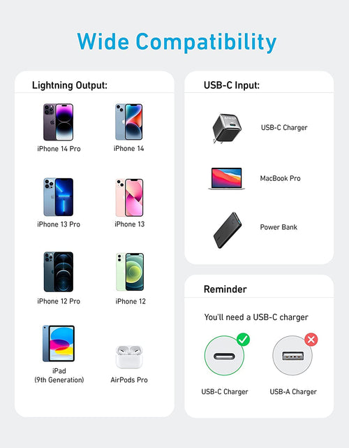 Load image into Gallery viewer, Anker <b>310</b> USB-C to Lightning Cable (6 ft, 2-Pack)
