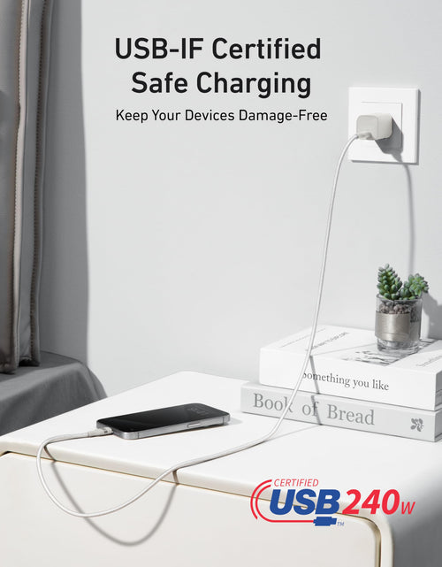 Load image into Gallery viewer, Anker USB-C to USB-C Cable (3 ft / 6 ft, 240W, Upcycled-Braided)

