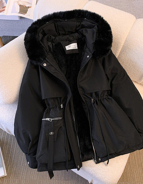 Load image into Gallery viewer, Thin down cotton jacket with fashionable and thick fur and fur integrated jacket
