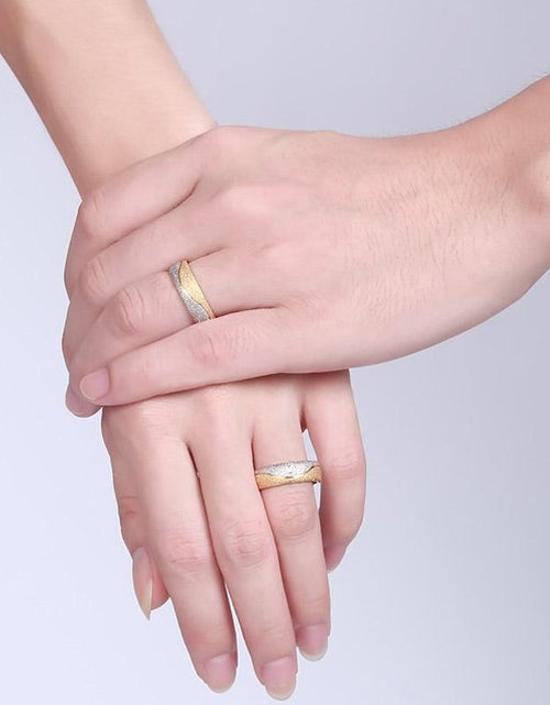 Load image into Gallery viewer, Vnox couple engagement ring for women men sand blasted
