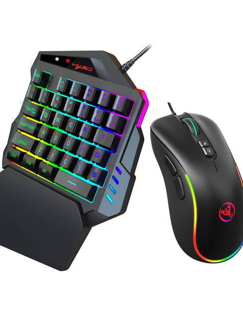 Load image into Gallery viewer, V500 gaming one handed keyboard RGB illuminated keyboard built-in converter supports PS3 and PS4 gaming consoles
