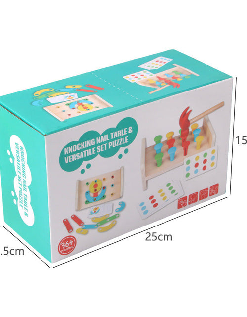 Load image into Gallery viewer, Christmas toy gift 2-in-1 pile driving platform children's puzzle color certification matching fun and creative versatile set of column puzzle toys
