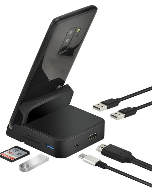 Load image into Gallery viewer, 8 in 1 Type C HUB Docking Station Phone Stand USB C To HDMI-compatible Dock Power Charger Adapter For MacBook For Samsung HUAWEI
