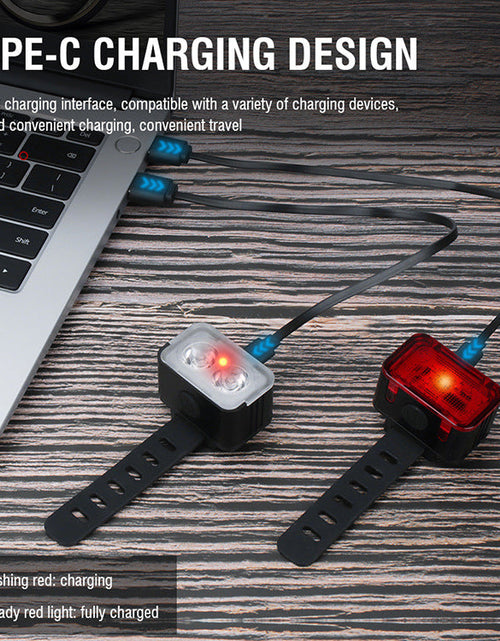 Load image into Gallery viewer, Bicycle lights, headlights, strong lights, night riding lights, taillights, mountain bikes, road bikes, children's charging, rainproof bike lights, cycling lights
