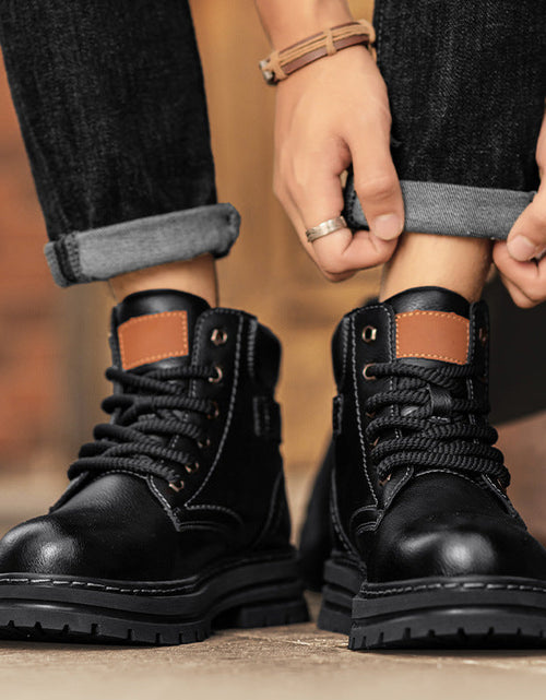Load image into Gallery viewer, Martin boots autumn and winter retro high top men's workwear boots

