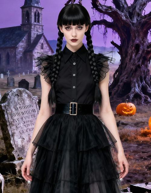 Load image into Gallery viewer, Ccfurwo Braided Black Wig Gothic Costume Women Cute Soft Black CC050BK
