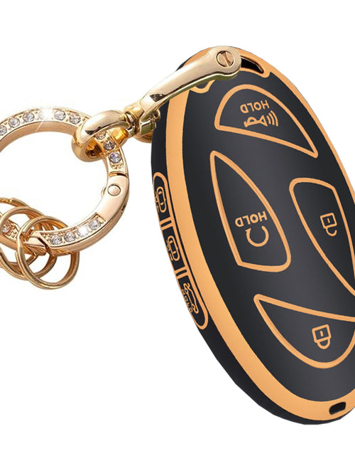 Load image into Gallery viewer, TAPAYICA Hyundai Key Fob Cover 7Buttons Black-Gold for Ioniq 6 Grandeur GN7 KONA
