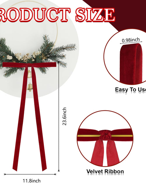 Load image into Gallery viewer, Dcocdeely 12 Pcs Velvet Christmas Bows 24x12in Wine Red Rustic Decor
