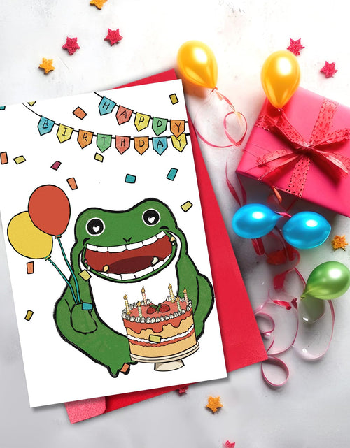 Load image into Gallery viewer, GYYsweetus Frog Happy Birthday Card Cute Cartoon Animal Gift Idea
