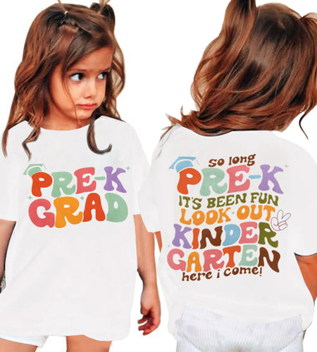 BANGELY Pre-K Graduation Shirt Toddler Kids Last Day School 2026 White Size 4-5T