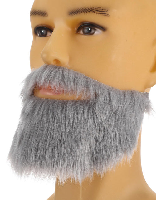 Load image into Gallery viewer, Lusofie Grey Fake Beard Elastic Realistic Costume Facial Hair for Role Play
