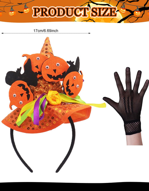 Load image into Gallery viewer, HyperFun Halloween Witch Hat Headband Orange Cartoon Womens Accessory

