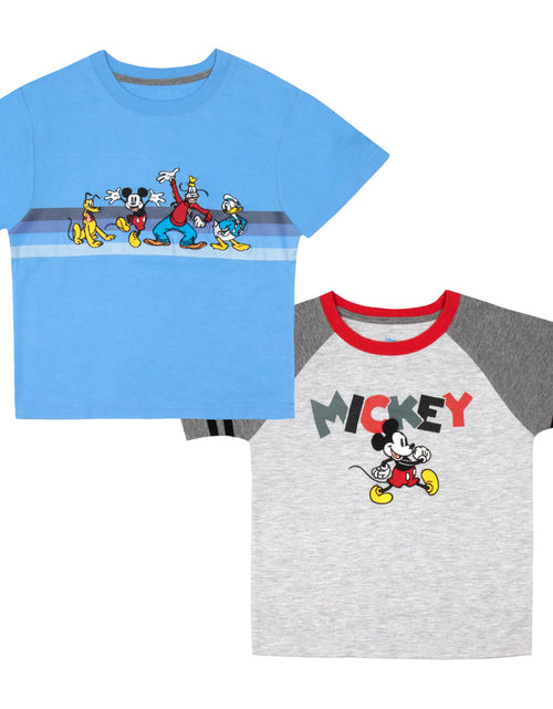 Load image into Gallery viewer, Disney Mickey Mouse Boys 2 Pack T Shirt Short Sleeve Kids Size 4 Blue Grey
