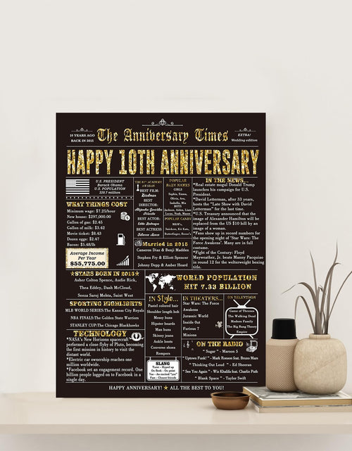 Load image into Gallery viewer, Londue 10 Year Anniversary Card for Him Her Romantic Tin Gift Couple
