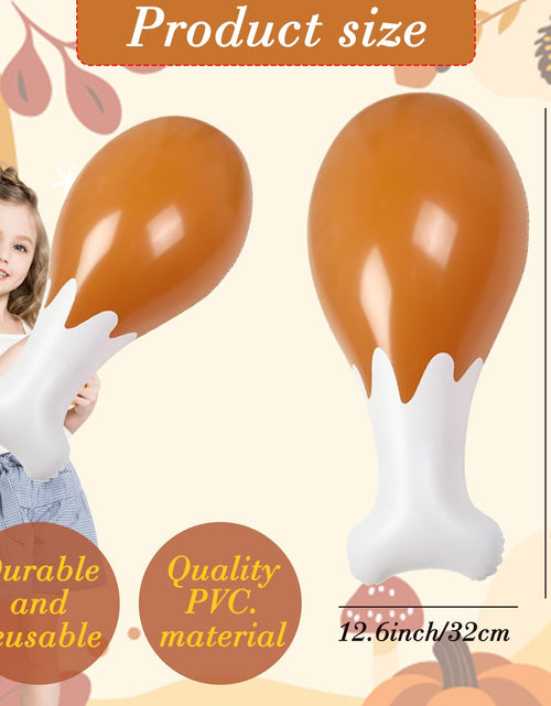 Load image into Gallery viewer, AIUPUOC Thanksgiving Turkey Leg Inflatable Balloon 24'' Orange 1Pc PVC
