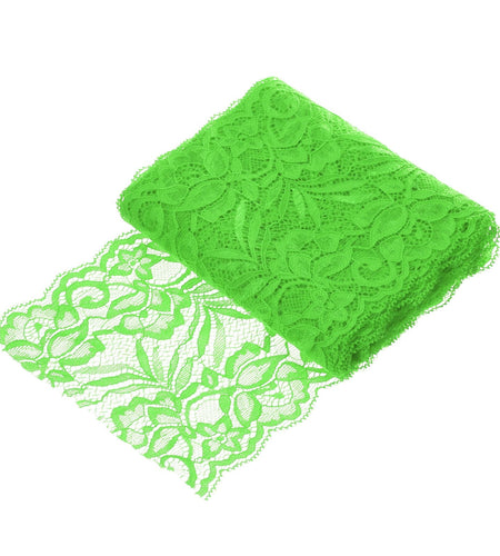 MECCANIXITY 6 Inch Lace Ribbon Floral Trim 5 Yard Green Sewing Craft Decor